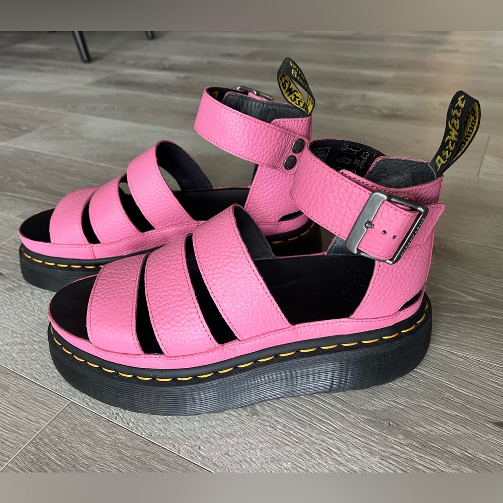 Dr Marten Clarissa II platform gladiator sandals. Size 8, bubblegum pink leather